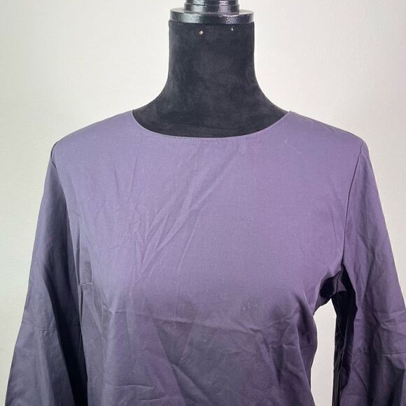 Amanda UpRichard Blue Gray Bell Sleeve Top Women’s Size S - Picture 2 of 7
